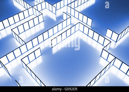 light boxes and walls symbolizing the empty office Stock Photo
