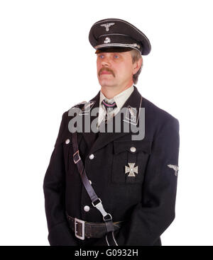 man in the form  standartenfuehrer ss on a white background Stock Photo
