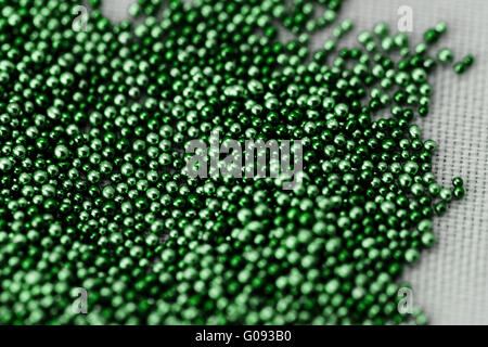 Pile green balls of bead suitable for Background and texture Stock Photo