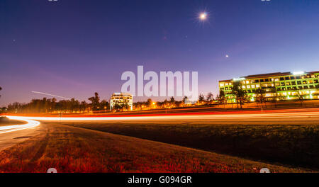 evening commute traffic near steele creek charlotte north carolina Stock Photo