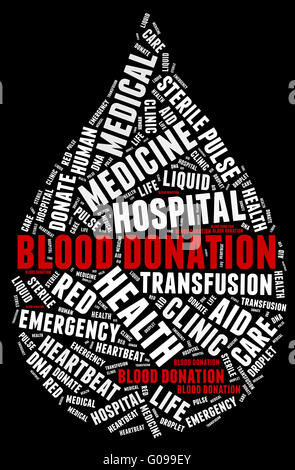 Blood donation pictogram with white wordings Stock Photo