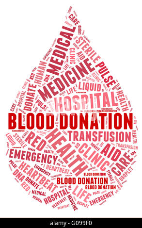 Blood donation pictogram with red wordings Stock Photo