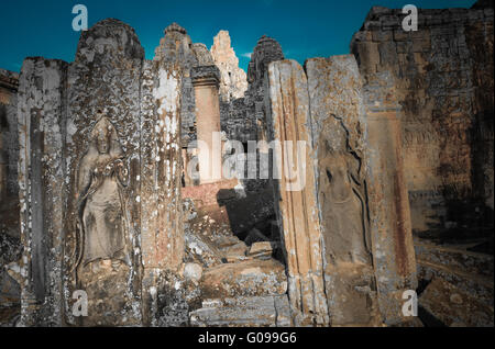 Bayon temple inside Angkor Thom complex Cambodia Stock Photo