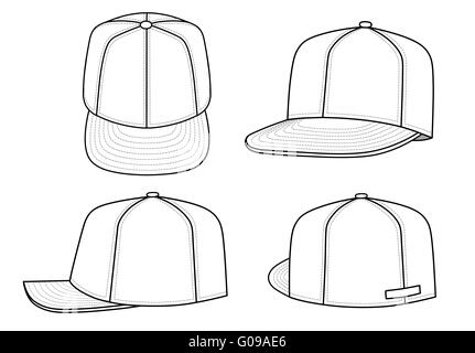 Outline rap cap illustration isolated on white Stock Photo