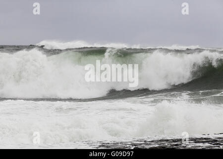 Surf of the North Atlantic Ocean on the coast of I Stock Photo