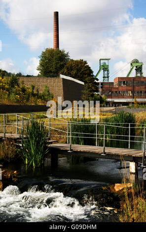 Water Garden Reden Mine, Schiffweiler, Germany Stock Photo