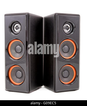 musical columns isolated on a white background Stock Photo