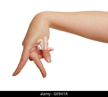 fingers of a woman's hand on a white background Stock Photo