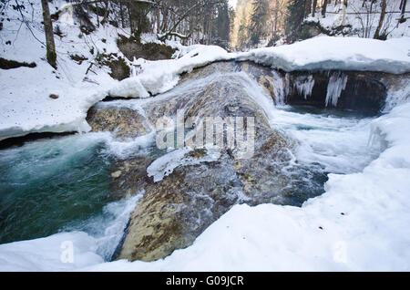 The River of the Year Argen in Winter Stock Photo