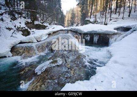 The River of the Year Argen in Winter Stock Photo