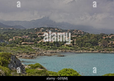 Coastal landscape near Ile Rousse, Corsica, France Stock Photo