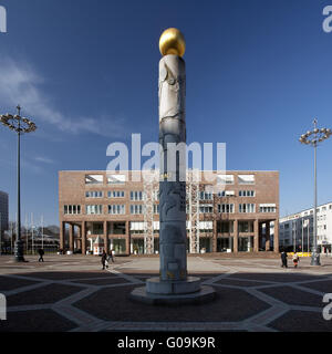 Friedensplatz city square with Friedenssaeule and Dortmund ...