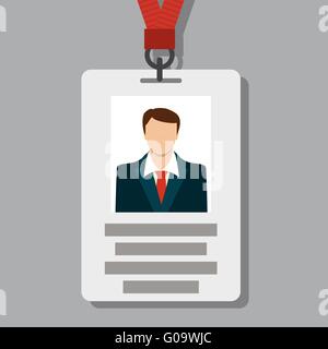 Badge, Pass Card ID in Modern Flat Style Stock Vector