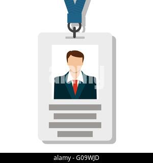 Badge, Pass Card ID in Modern Flat Style Stock Vector