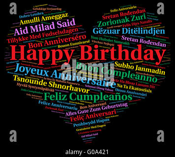 Happy Birthday in different languages Stock Photo