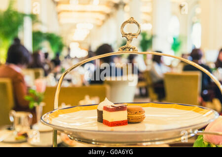 Afternoon High Tea Time at Peninsula Hong Kong Stock Photo