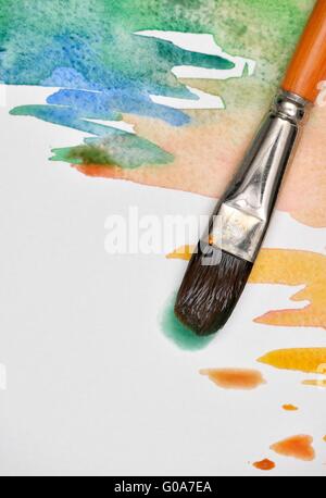 Artistic watercolor brush Stock Photo