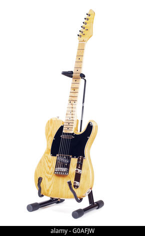 Electric Guitar On Stand Stock Photo