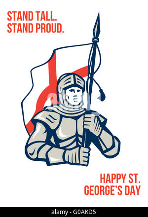 Stand Tall Proud English Happy St George Greeting Card Stock Photo