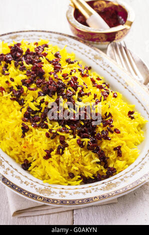 Zaresh Rice Persian rice with berberis zereshk polo Stock Photo - Alamy