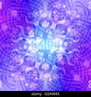 Abstract blue-violet round pattern with lights Stock Photo