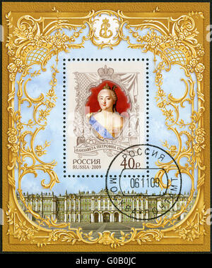 RUSSIA - 2009: shows The 300th anniversary of birth of Elizaveta Petrovna (1709-1762), empress, History of the Russian State Stock Photo