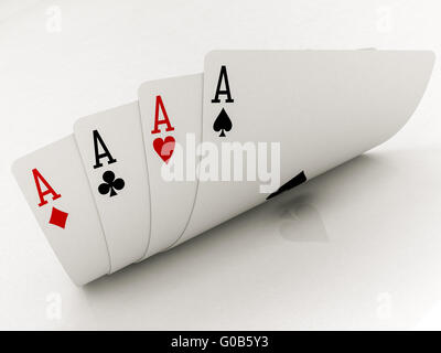 four aces cards Stock Photo