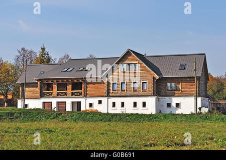 Wooden guesthouse in ancient russian town Suzdal Stock Photo