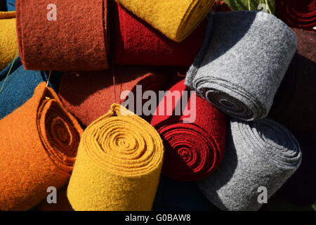 Colored felt material Stock Photo