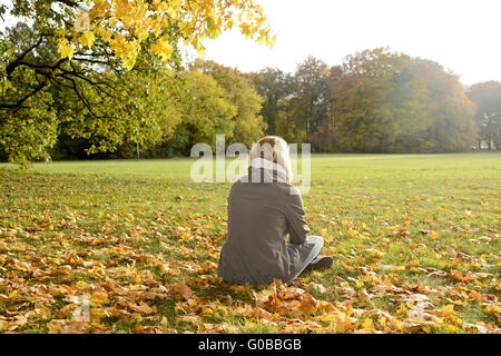 lonely young woman Stock Photo