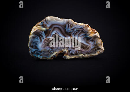 Agate gem stone with crystals Stock Photo