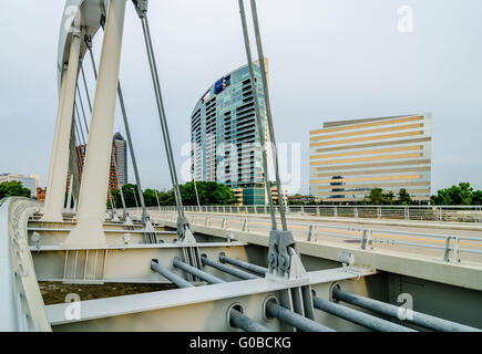 Columbus Ohio skyline and downtown streets in late afternoon Stock Photo