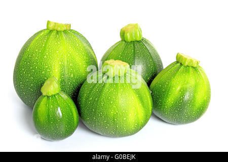 Round courgettes Stock Photo