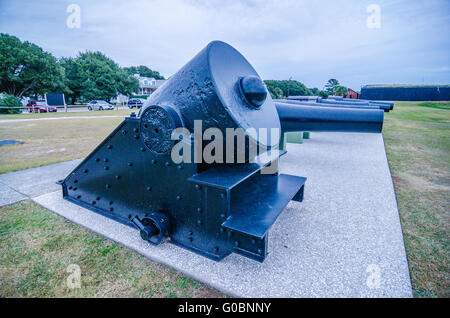 cannons of Fort Moultrie on Sullivan's Island in South Carolina - A fort at this site guarded Charleston Harbor for over 200 yea Stock Photo