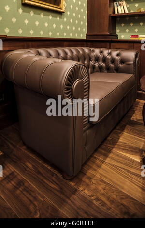 leather sofa in Home Interior Stock Photo