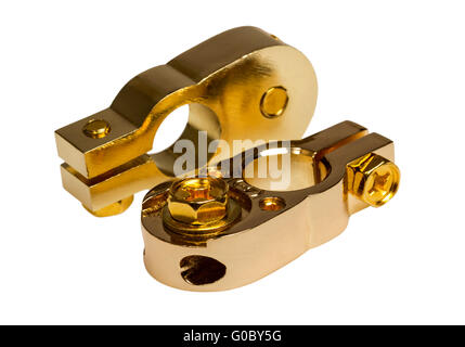 Positive and negative contact terminal CAR battery Stock Photo - Alamy