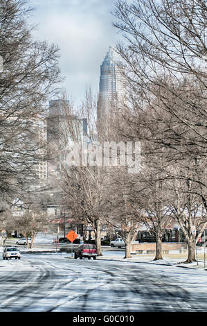 The streets are covered with snow after a storm on Wednesday, March 19 ...