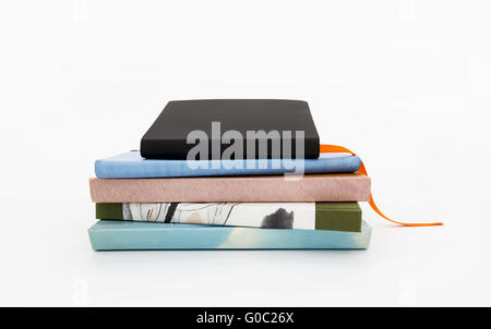 4 stacked books Stock Photo