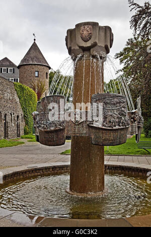 History fountains, Olpe, Germany Stock Photo