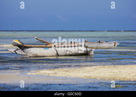 Traditional handmade dhow seen in Zanzibar, Africa Stock Photo