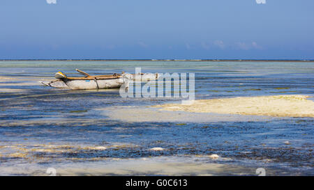 Traditional handmade dhow seen in Zanzibar, Africa Stock Photo