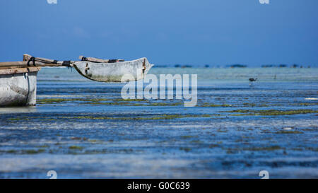 Traditional handmade dhow seen in Zanzibar, Africa Stock Photo