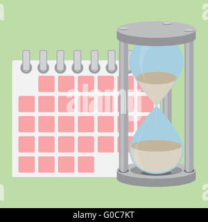 Time management flat. Time is money, management time concept and project management, organizer business time, calendar deadline Stock Photo
