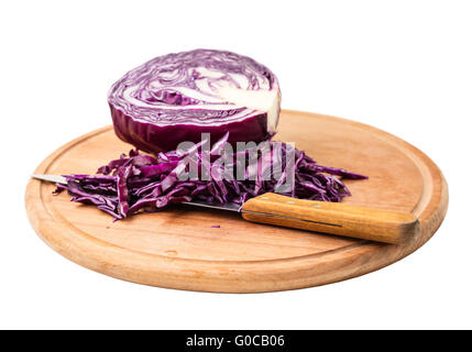 fresh blue cabbage isolated on white background Stock Photo