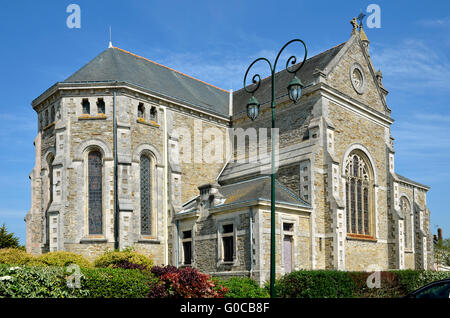 Church of Saint Michel-Chef-Chef, commune in the Loire-Atlantique department in western France. Stock Photo