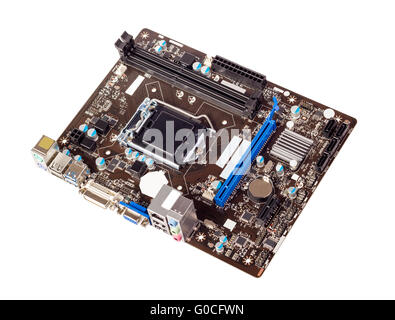 Computer motherboard isolated on white background Stock Photo