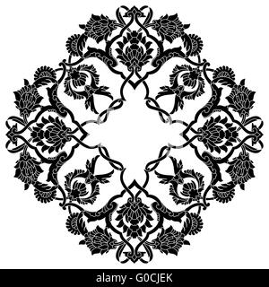 black artistic ottoman pattern series fifty three version Stock Photo