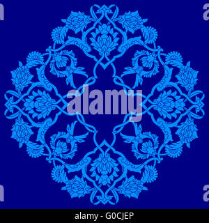 blue artistic ottoman pattern series fifty three version Stock Photo