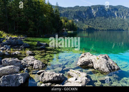 Eib Lake and Blue Wall Stock Photo