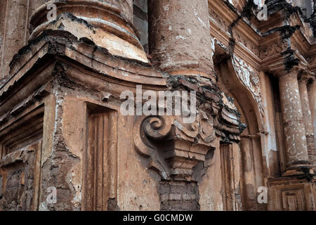 Ruins of convent Nuestra senora del Carmen in Antigua a city in the central highlands of Guatemala famous for its well-preserved Spanish Baroque-influenced architecture and a UNESCO World Heritage Site. Stock Photo